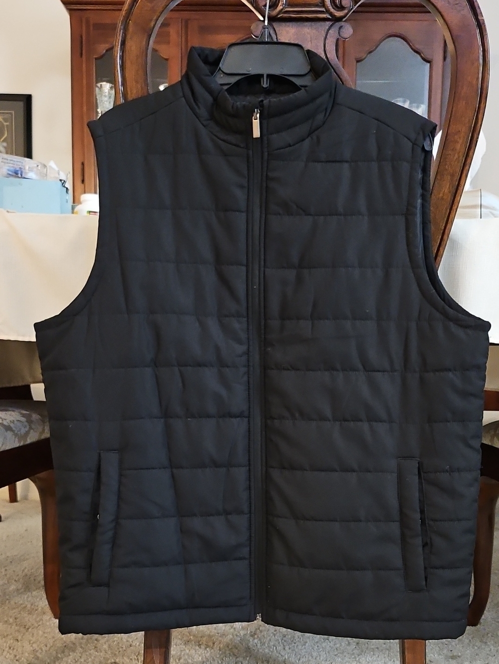 Kohl's Men's Black Quilted Puffer Vest with Stand Collar